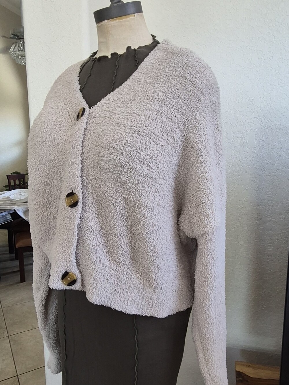 Love ❤️ Change Italy Button Up Plush Sweater Sz Medium